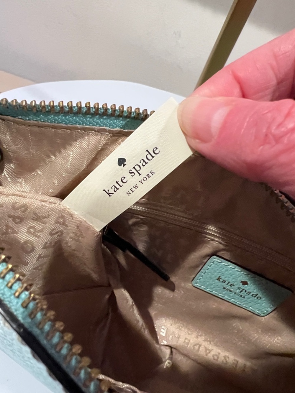 Kate Spade Turquoise Blue Leather Shoulder Bag EUC - Picture 8 of 14